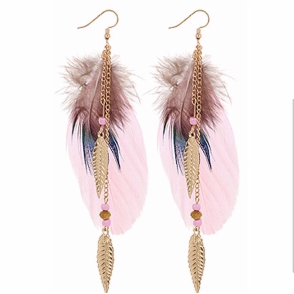6 Pairs Long Feather Earrings Jewelry - Picture 2 of 3